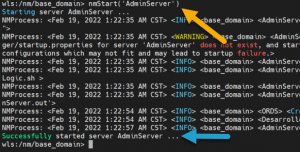Iniciar AdminServer desde WLST